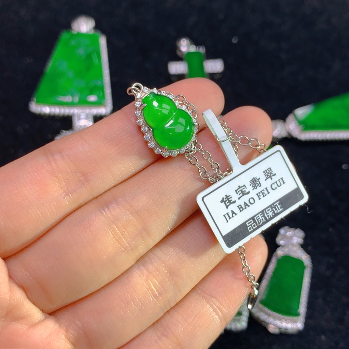 翡翠手链银S925镶嵌一个