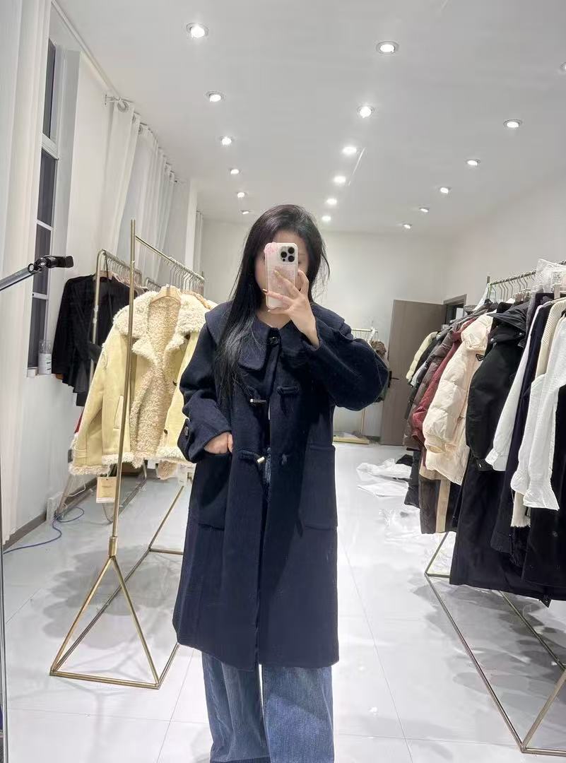 【倩倩专属】81818娃娃领盘扣70羊绒大衣
