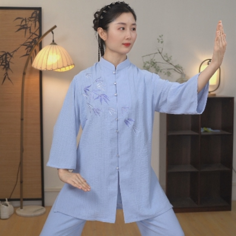 男女-【紫竹-轻泡棉】高货太极服夏季新款打拳练功服