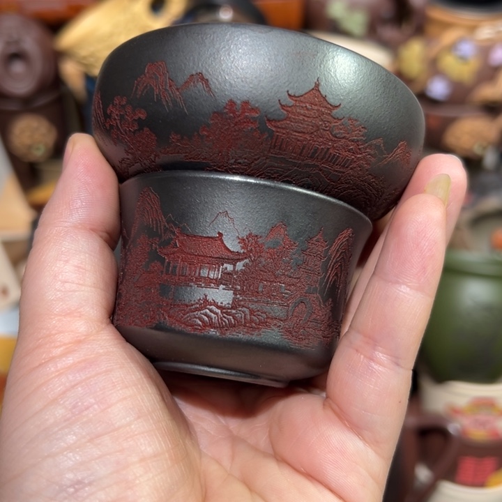 紫砂茶杯宜兴紫砂主人杯