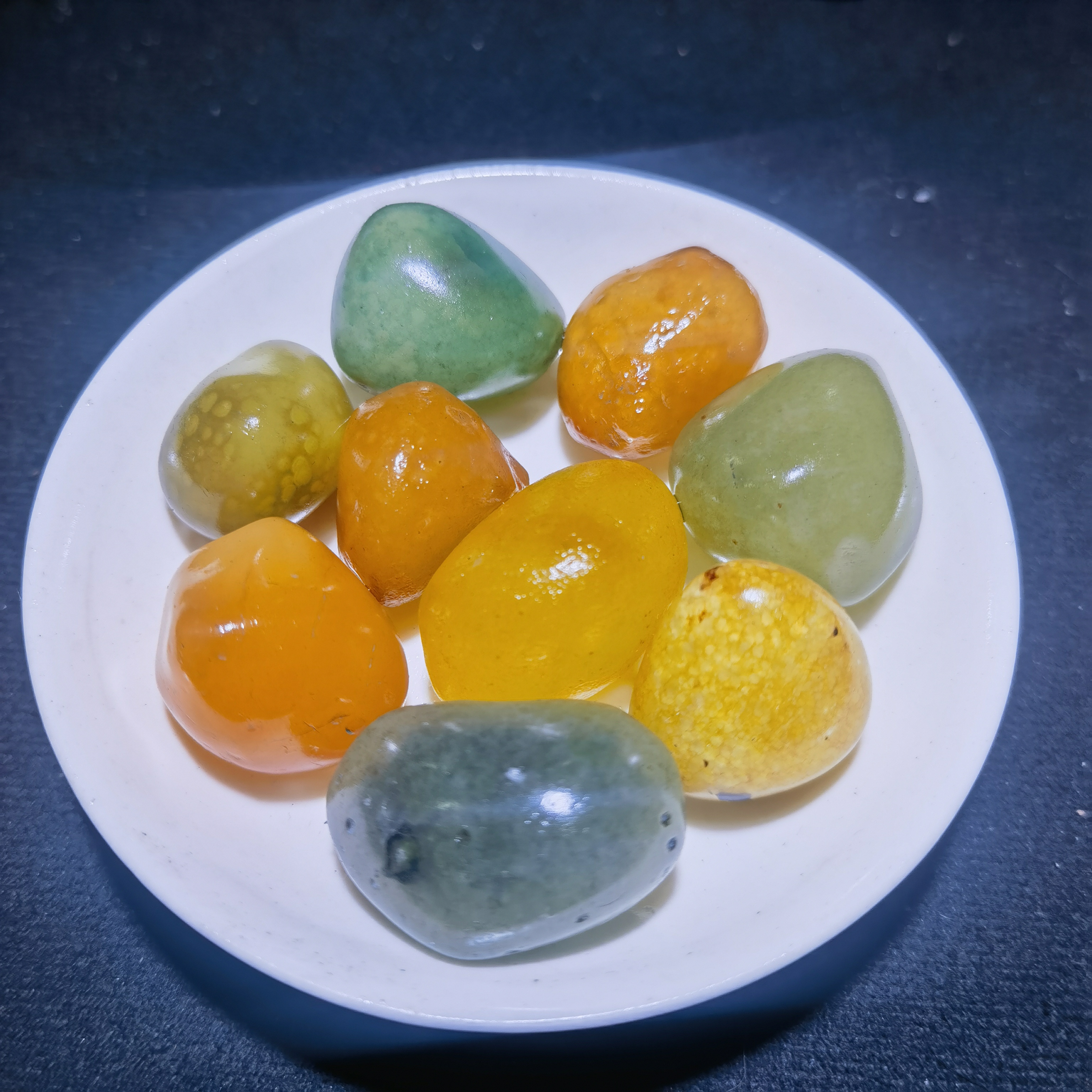 外蒙彩糖心摆件阿拉善新疆戈壁石摆件