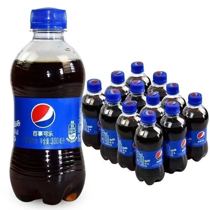 百事可乐原味七喜柠檬味汽水碳酸饮料300ml*24瓶