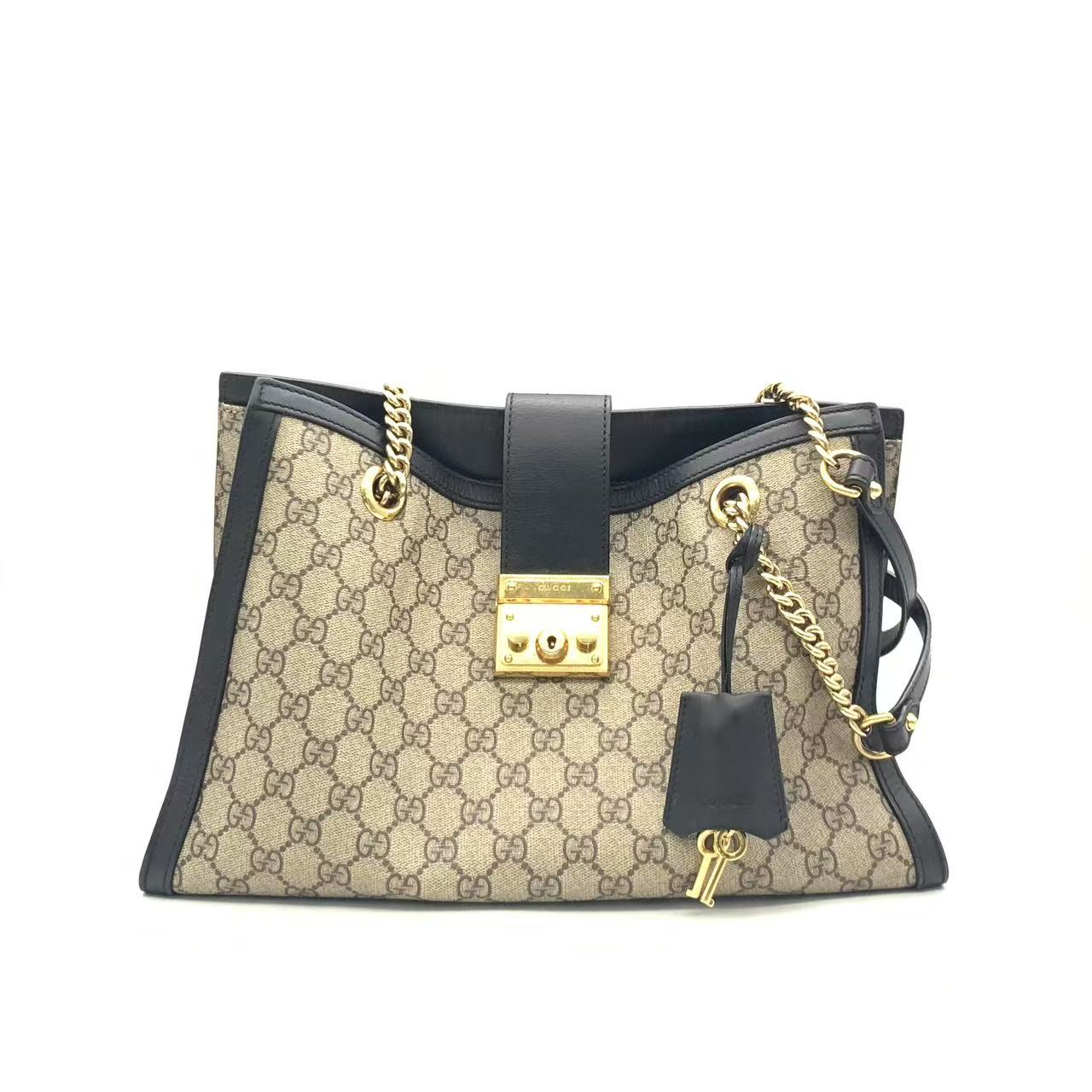 95新 GUCCI/古驰 【安则专属】黑色中号padlock单肩包