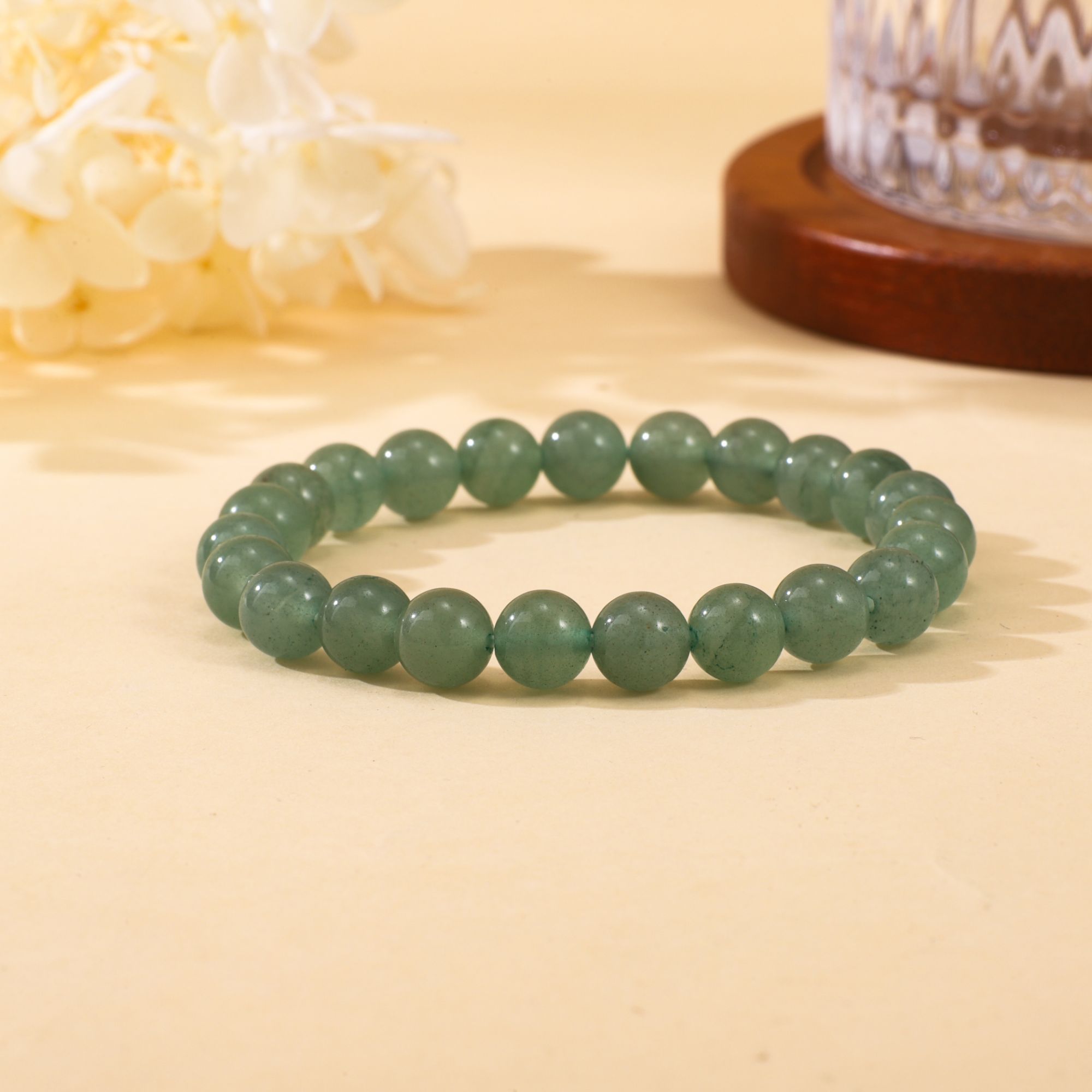 T31东陵玉8mm素圈圆珠单圈手串（随机礼盒）Z