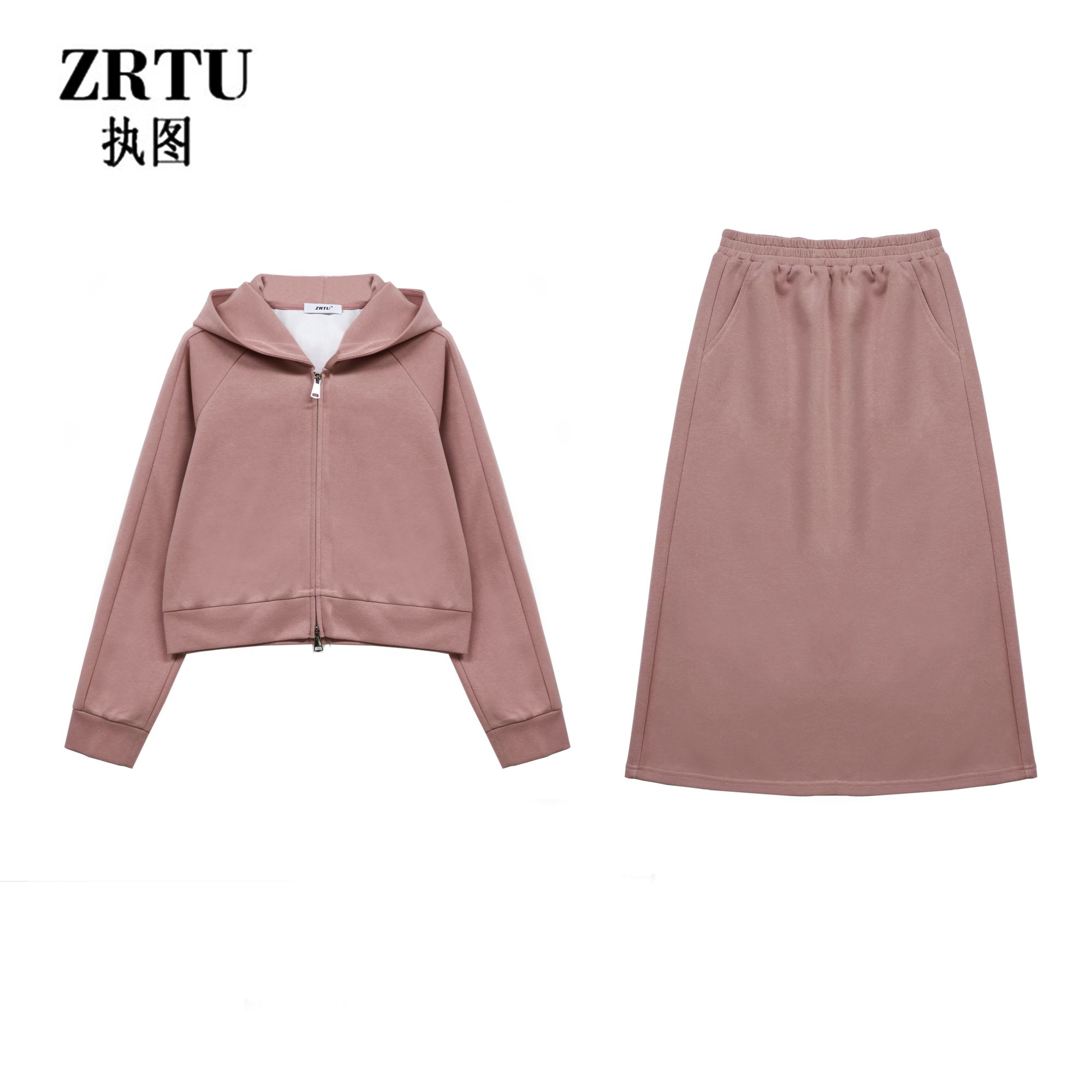 ZRTU 2025春款休闲连帽卫衣两件套半身裙套装小心机