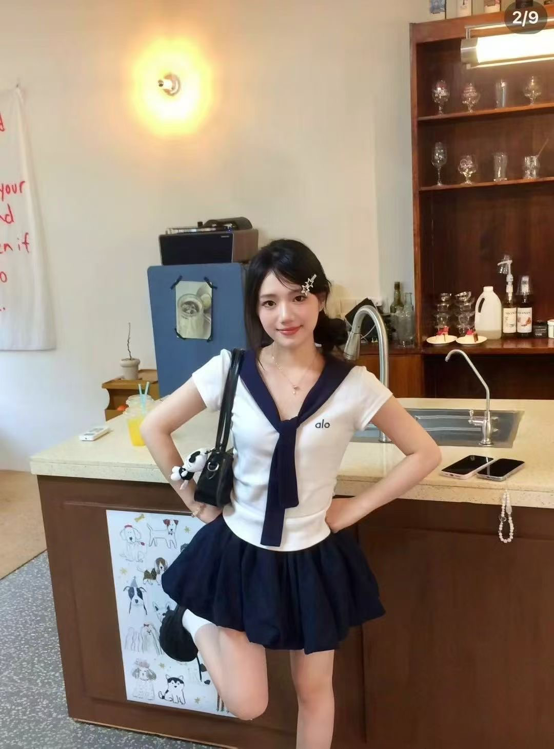 套装制服纯色常规韩版学院风白色薄款海军风