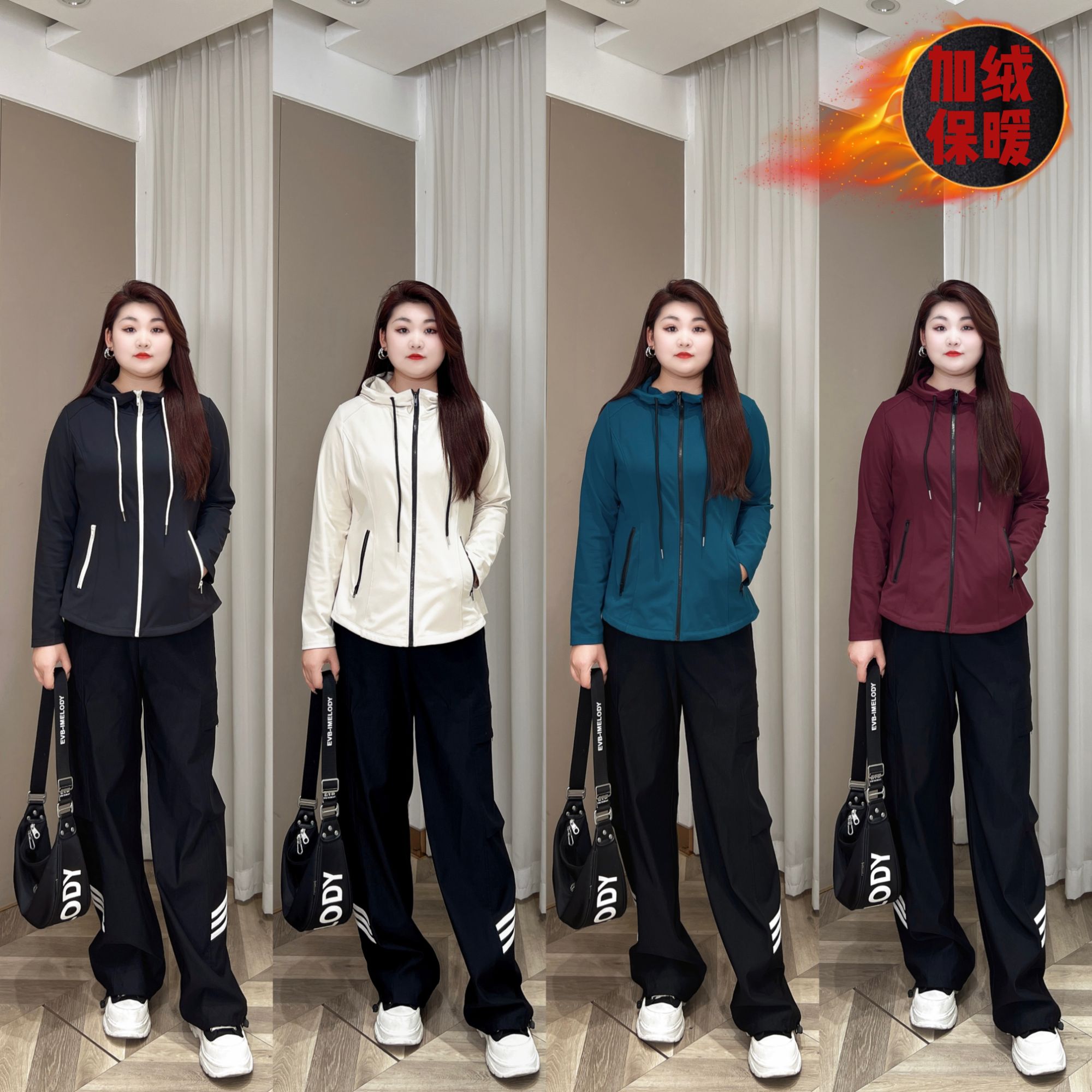 【现货仅上衣】PMM81562 秋冬新款简约时尚修身百搭休闲带帽卫衣