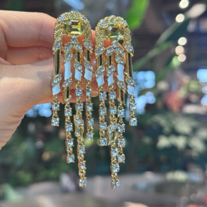 铜合金仿水晶耳饰 9094铜合金仿水晶耳饰 气质时尚轻奢