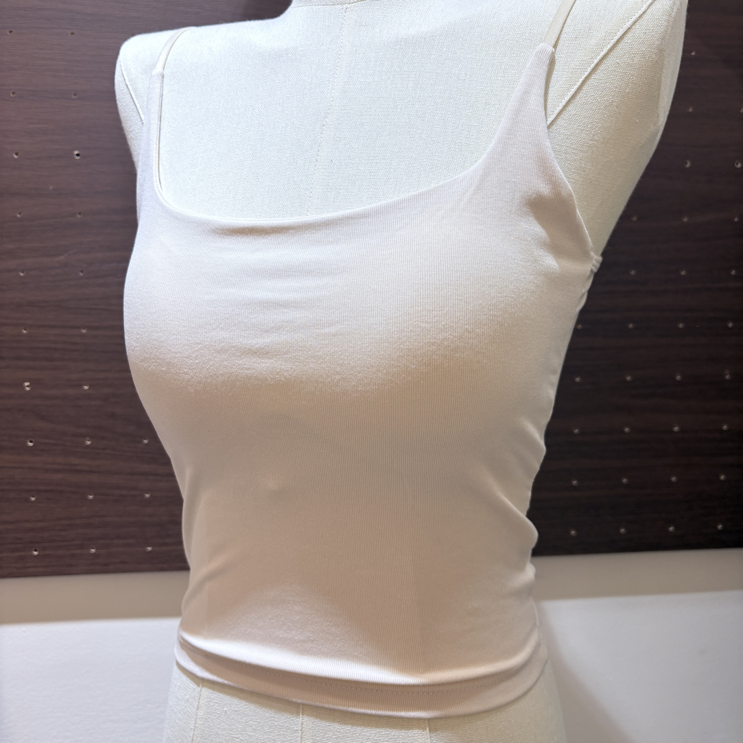 美背修身显瘦带胸垫一体式纯色百搭基础款薄款吊带背心打底