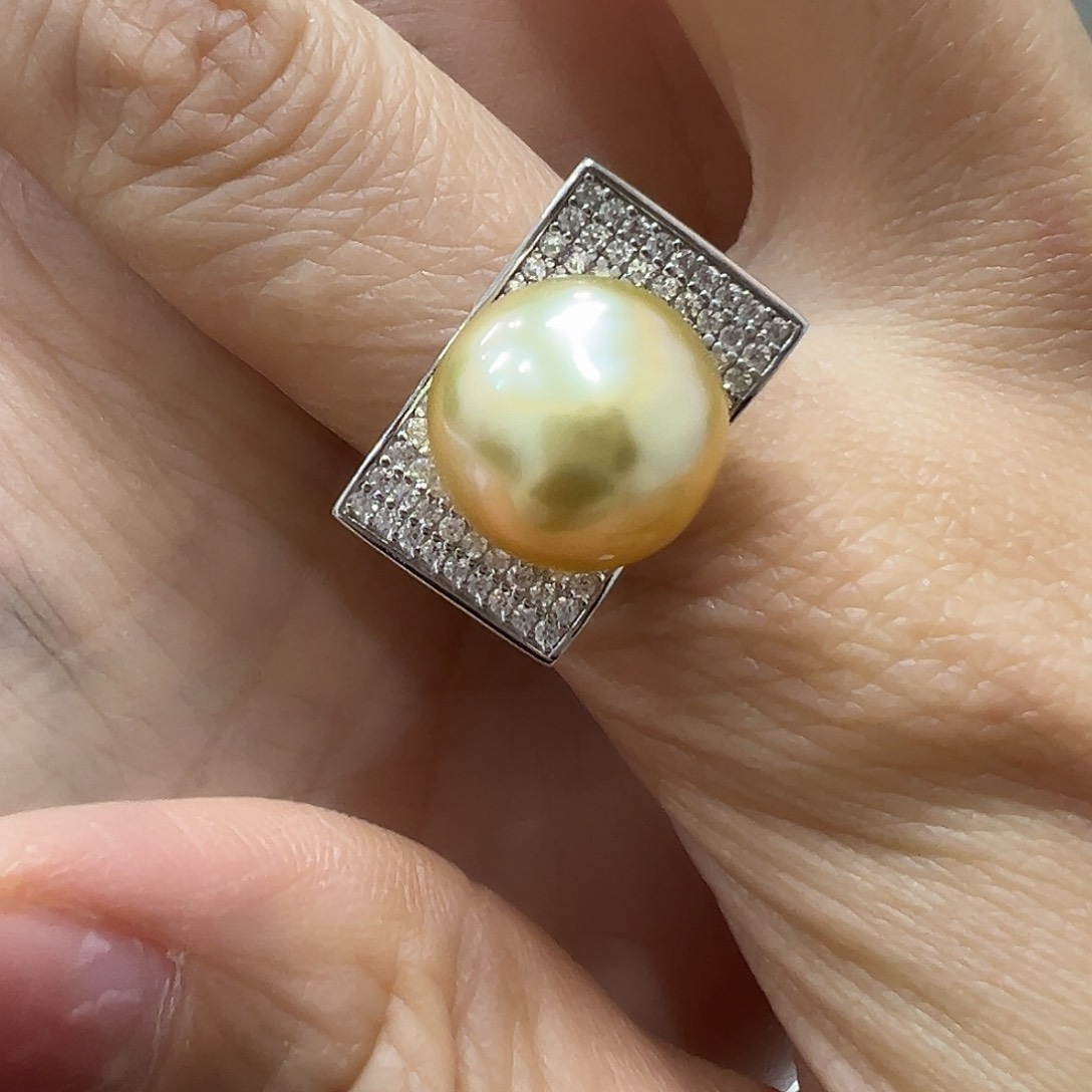 海水珍珠戒指银S925镶嵌