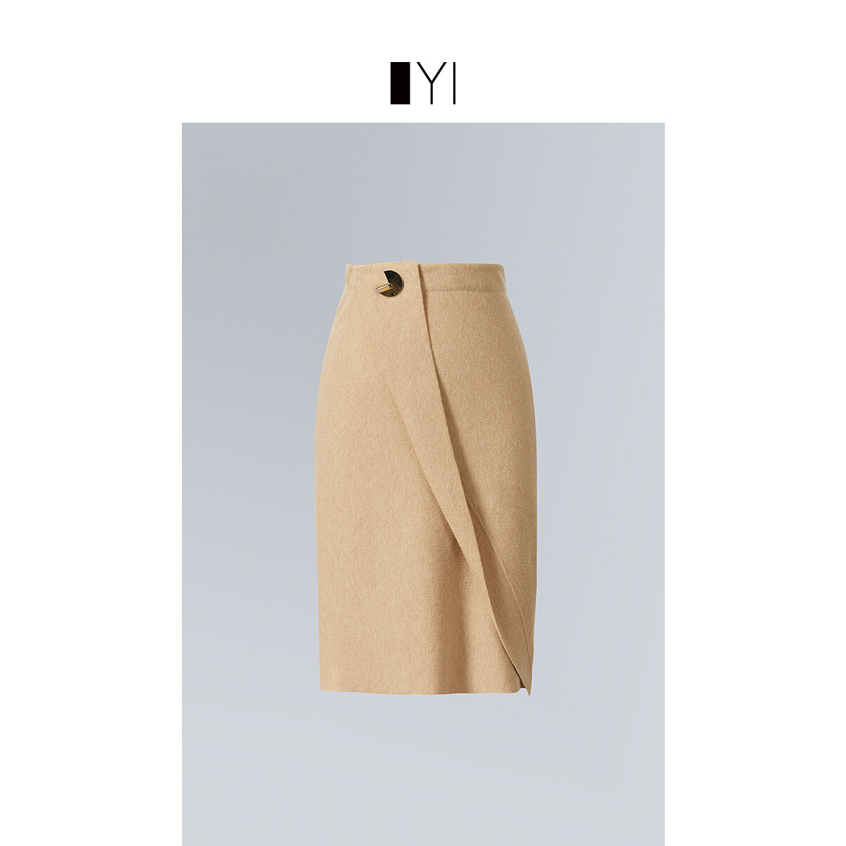 绢色不对称休闲针织半裙YKS23326ACCA0B3