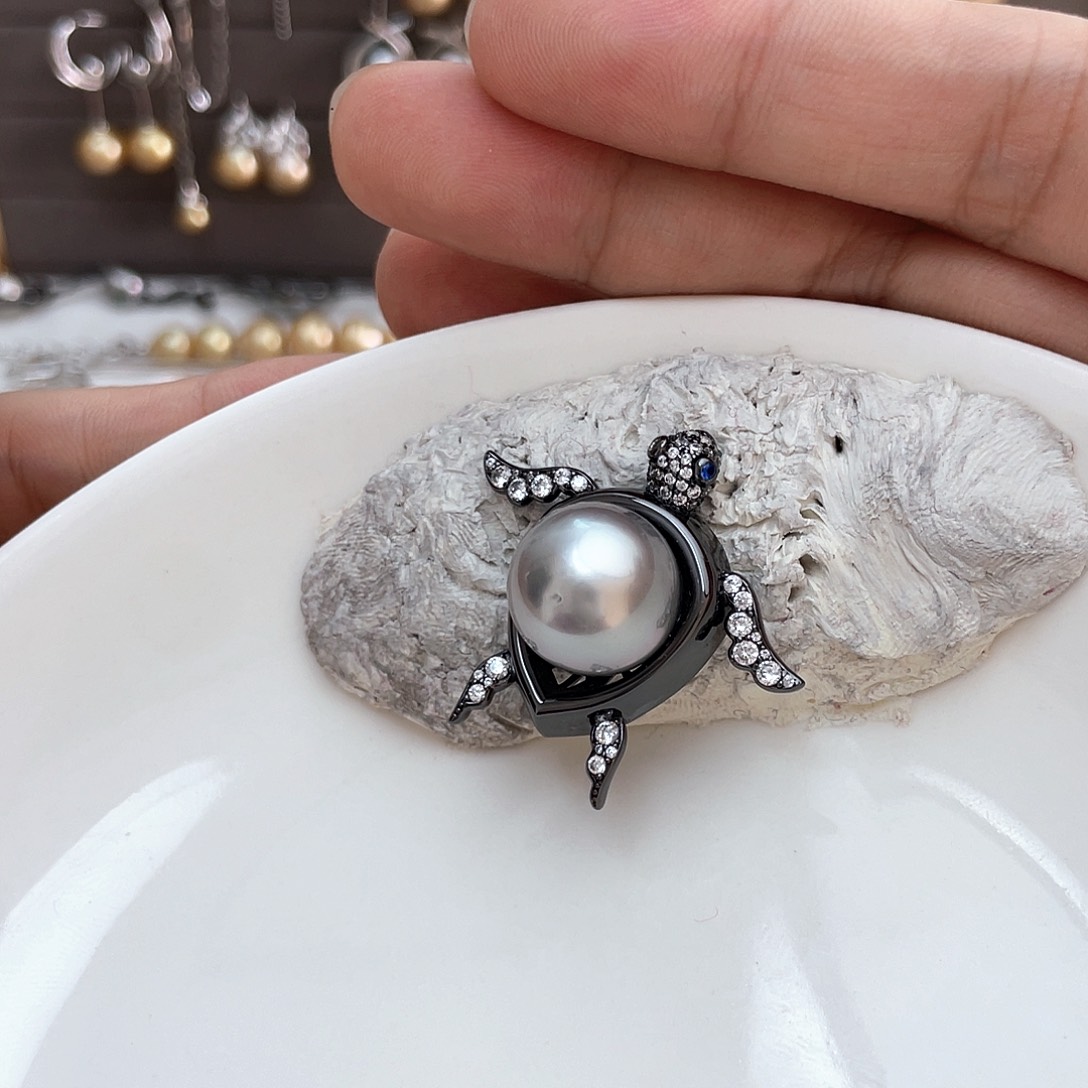海水珍珠吊坠(不含链)银S925镶嵌