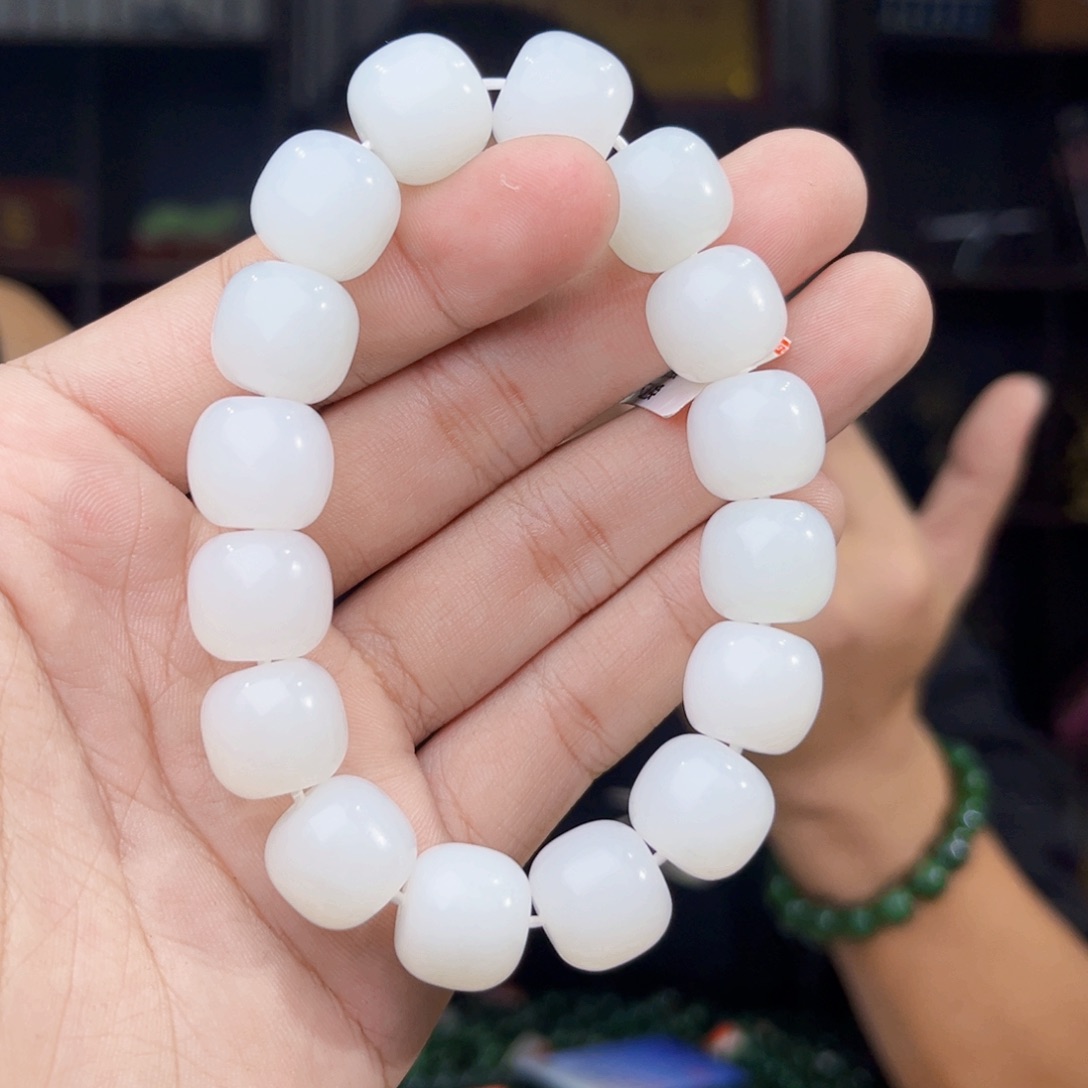 和田玉未镶嵌手串天然和田玉新疆且末冲水料卡14老型