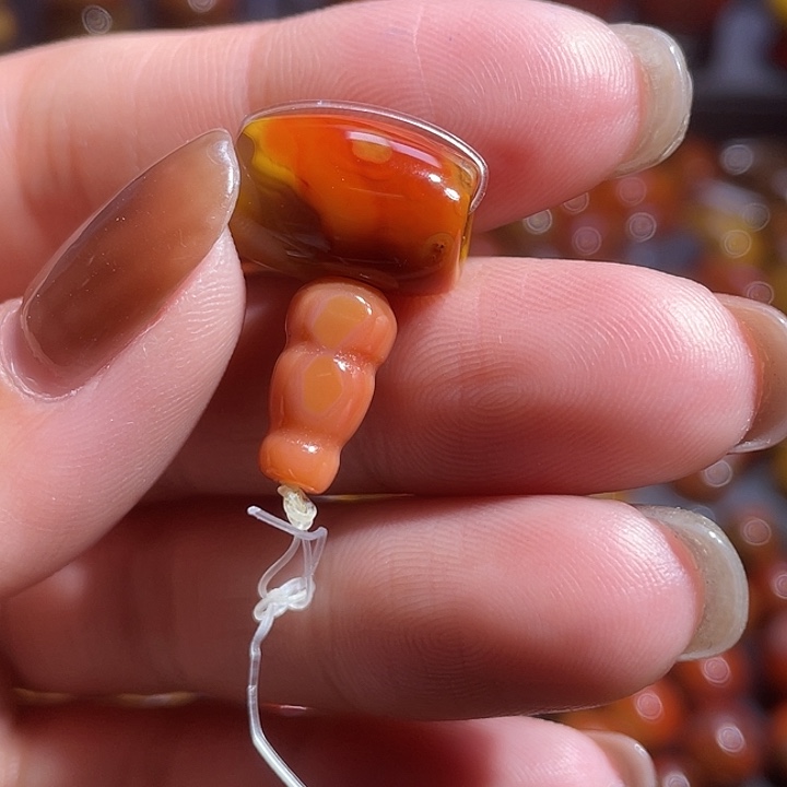 文***竹玛瑙/玉髓未镶嵌天然战国红玛瑙玉髓