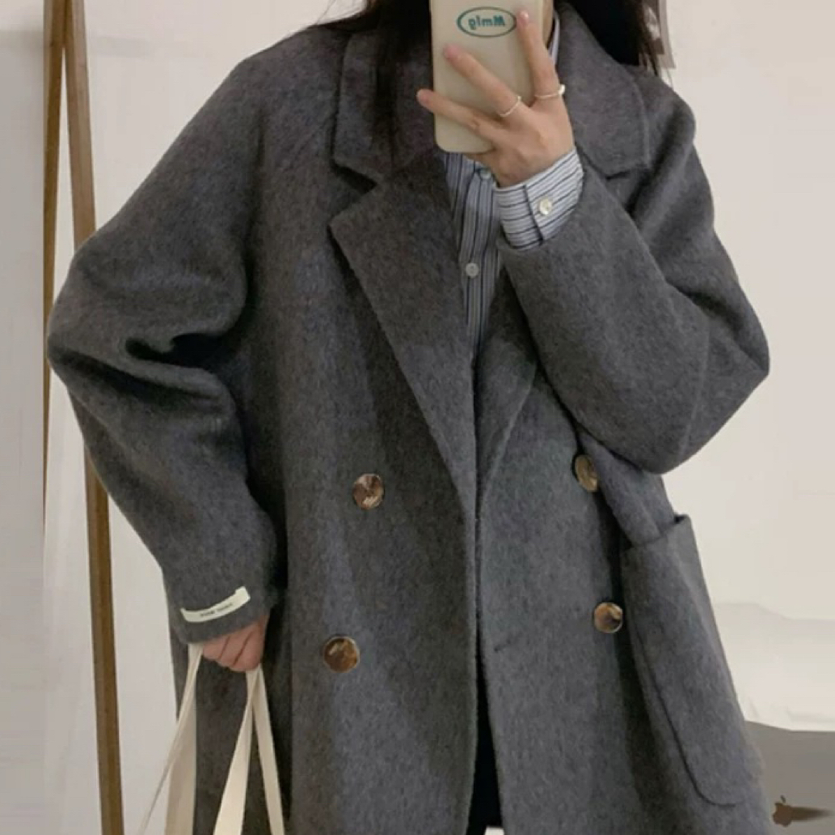 【YSLT官方店】加厚宽松中长款女士双面绵大衣