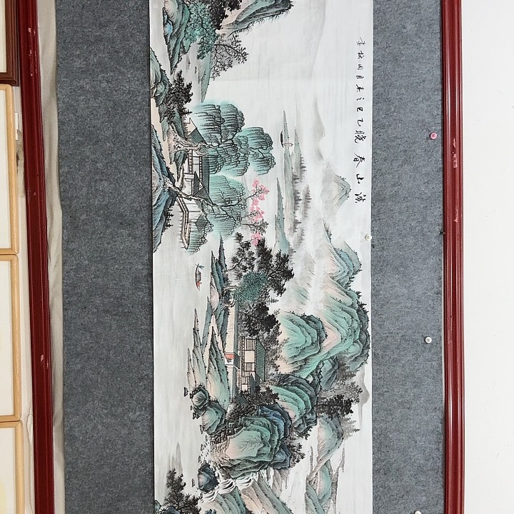 国画手绘国画溪山春晓