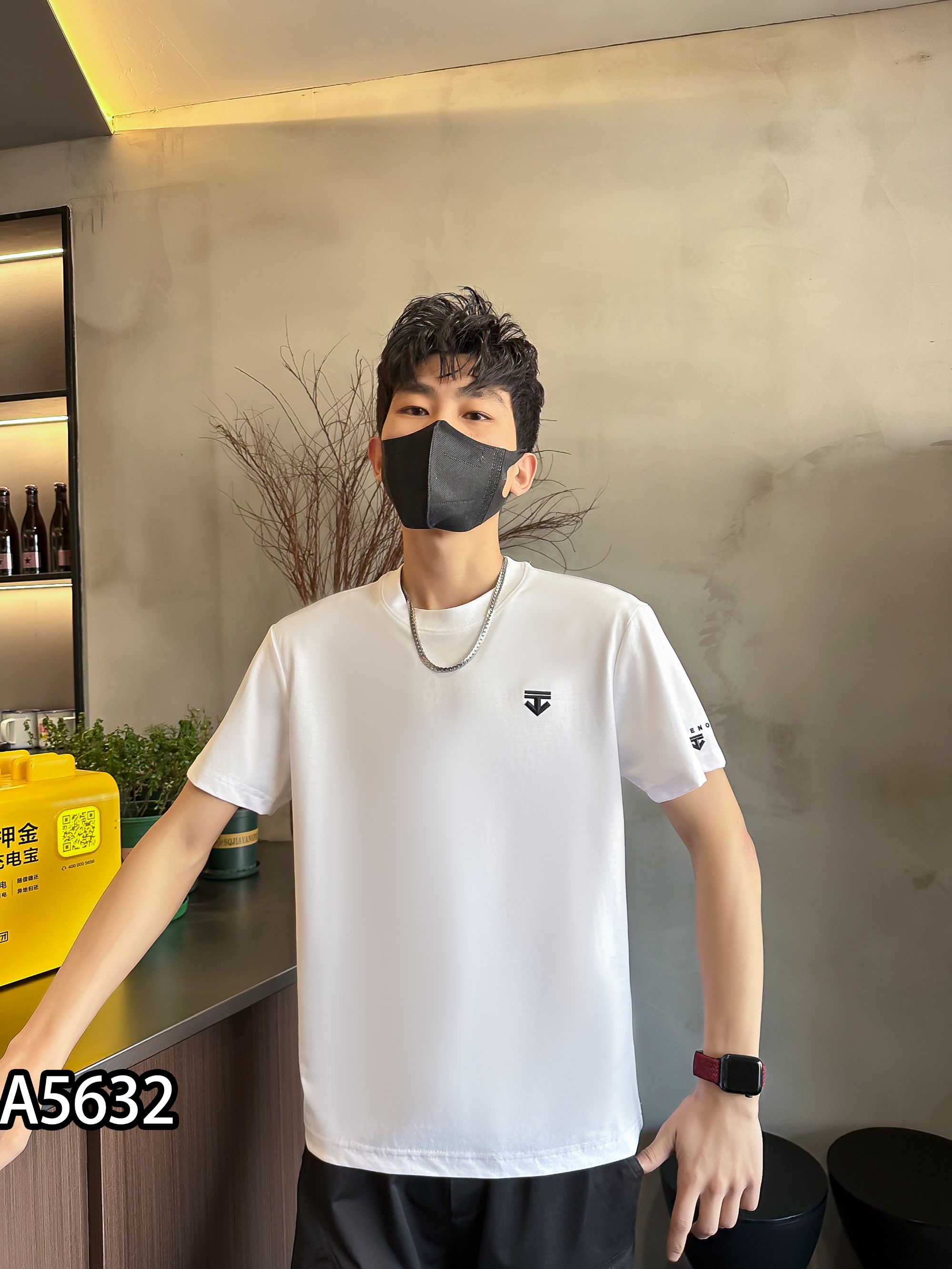 2025夏季男士休闲时尚百搭男装半袖潮流5632