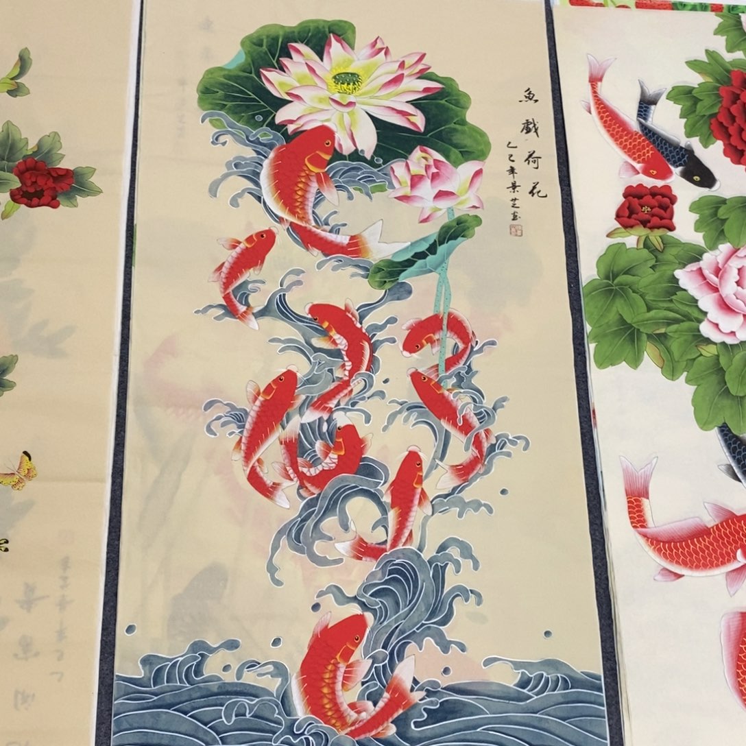 国画尺寸140✖️70四尺工笔手绘画