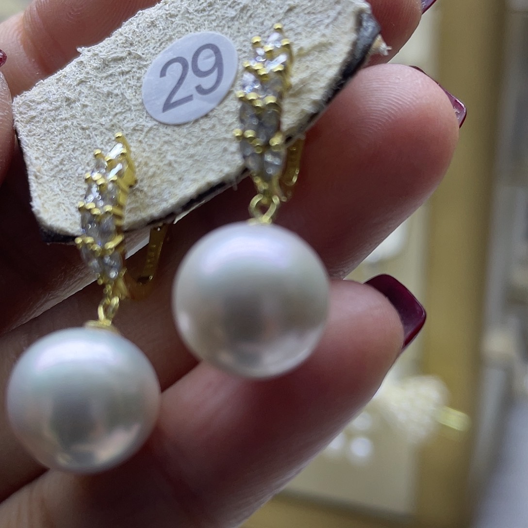 淡水珍珠耳饰银S925镶嵌