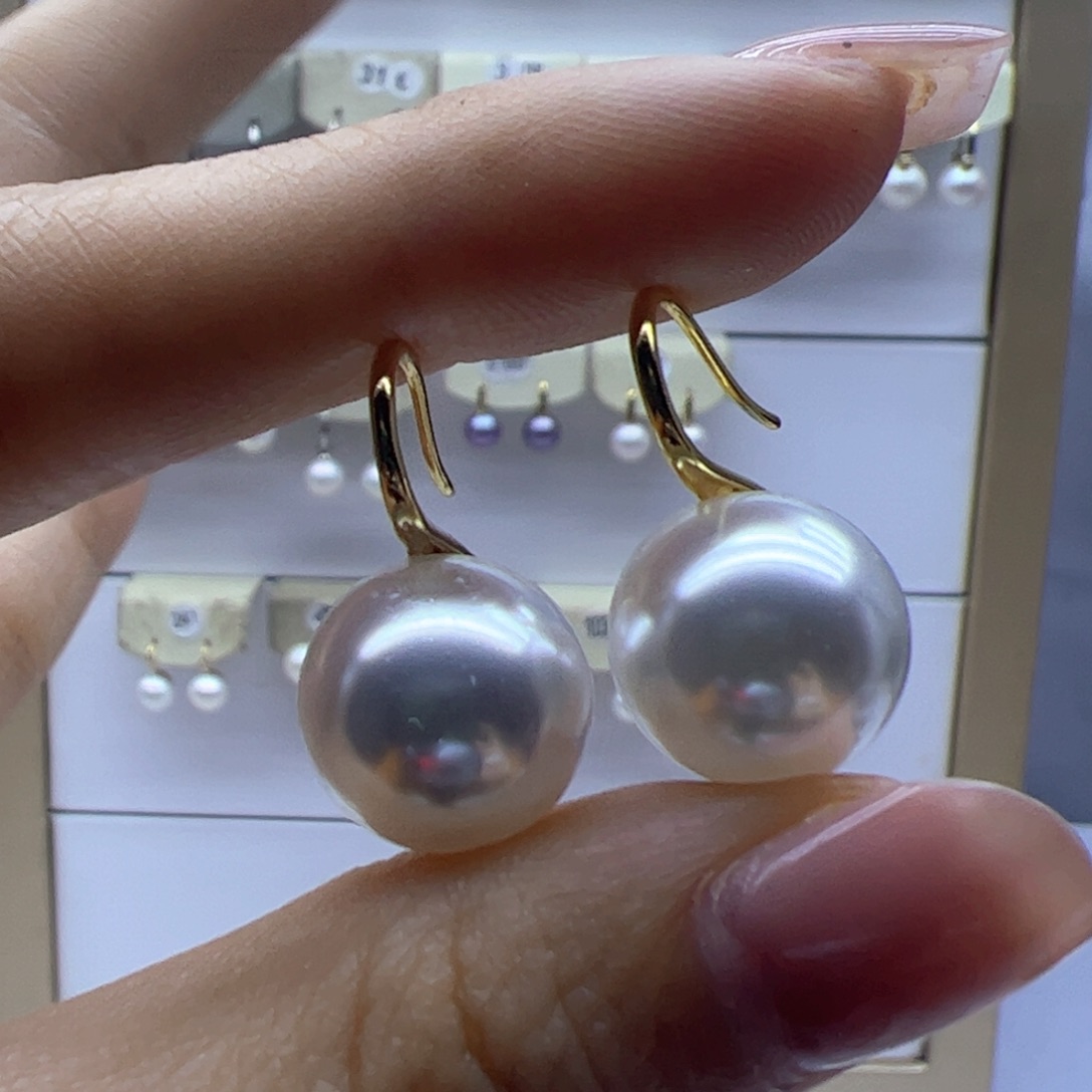 淡水珍珠耳饰银S925镶嵌
