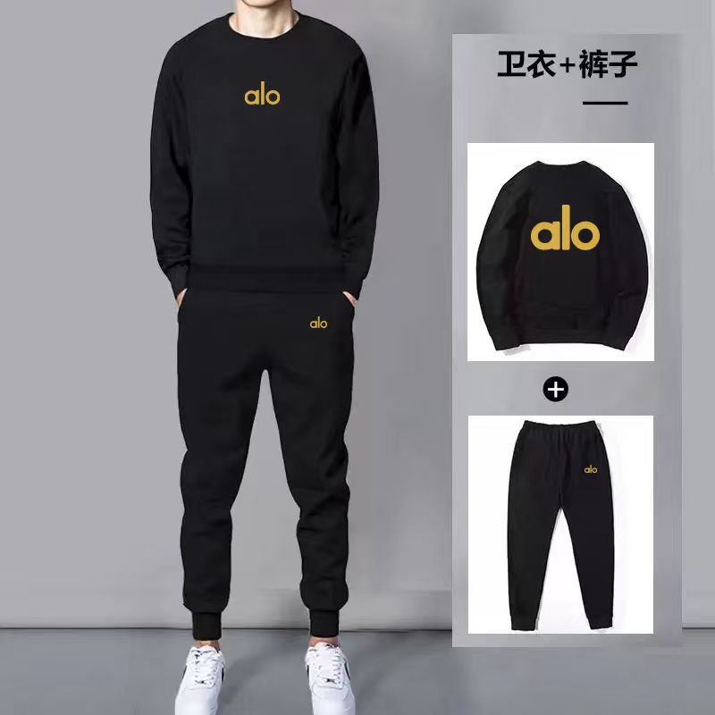 alo一整套【品牌撤柜】秋冬情侣圆领男女运动休闲男卫衣套装