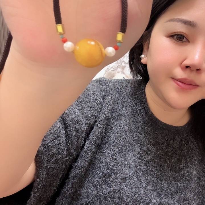蛇纹石玉合金颈饰