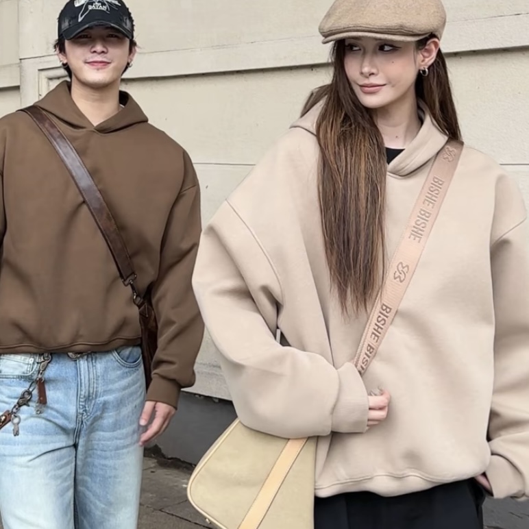 【加绒】【连帽卫衣】美式420克秋季加厚卫衣常规款秋季时尚潮流保暖