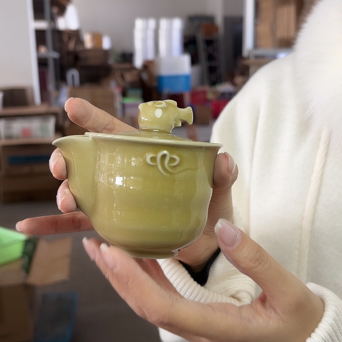 龙泉云间青瓷小米茶器