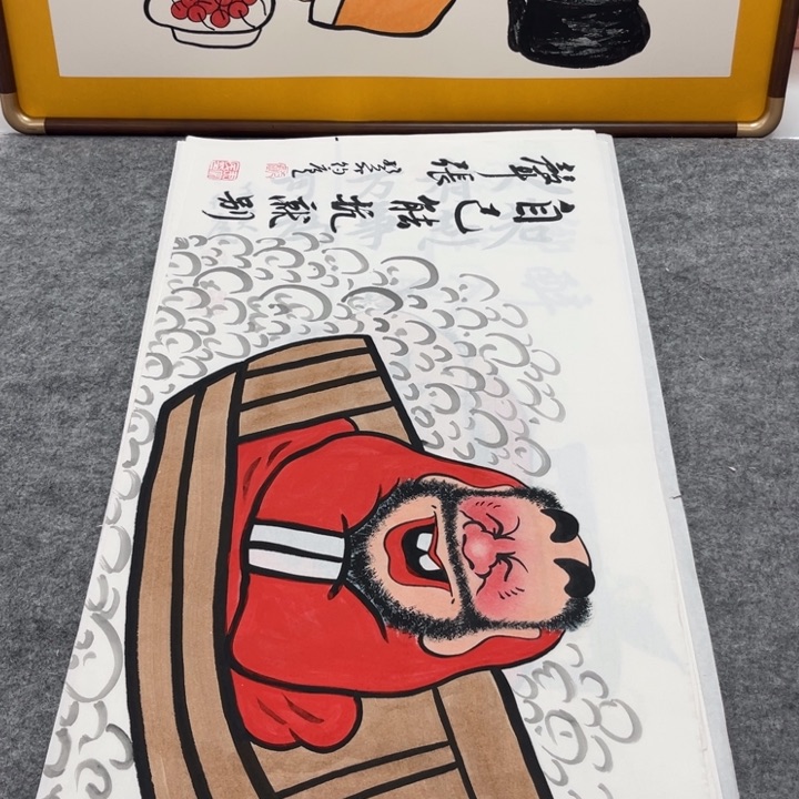 国画手绘禅意画一物一拍