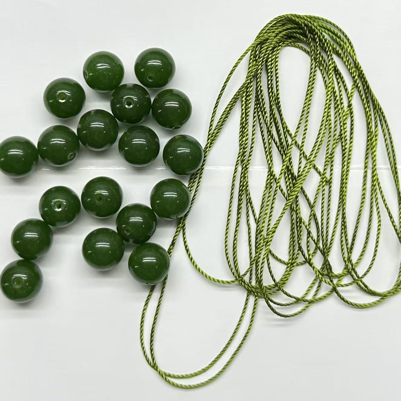 菠菜绿手工diy创意串珠