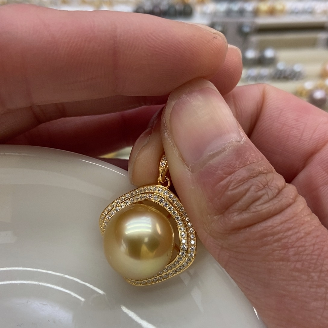 海水珍珠吊坠(不含链)银S925镶嵌