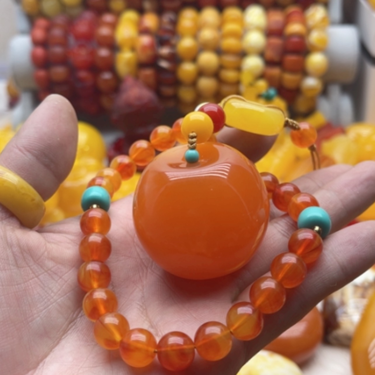 【闪购商品】蜜蜡项链未镶嵌蜜蜡项链平安果