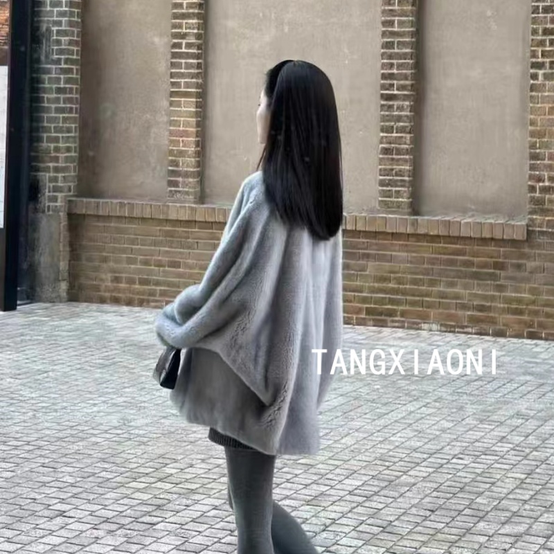 5店 【银蓝之梦】慵懒法式大草草皮一体外套潮牌女装