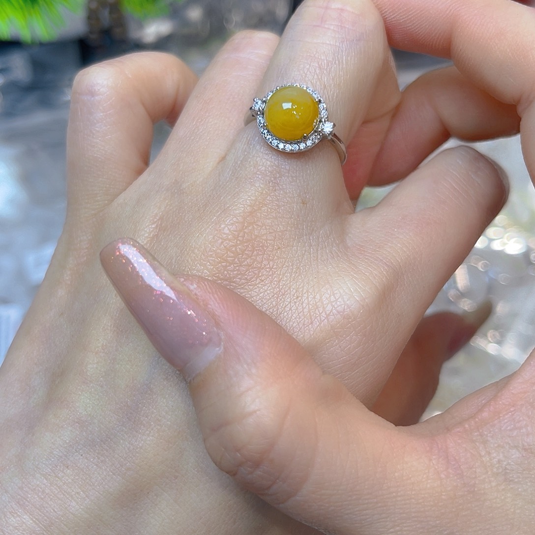 翡翠银S925镶嵌戒指