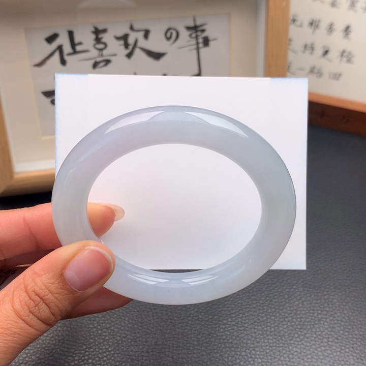 翡翠手镯未镶嵌翡翠手镯圆条55圈口