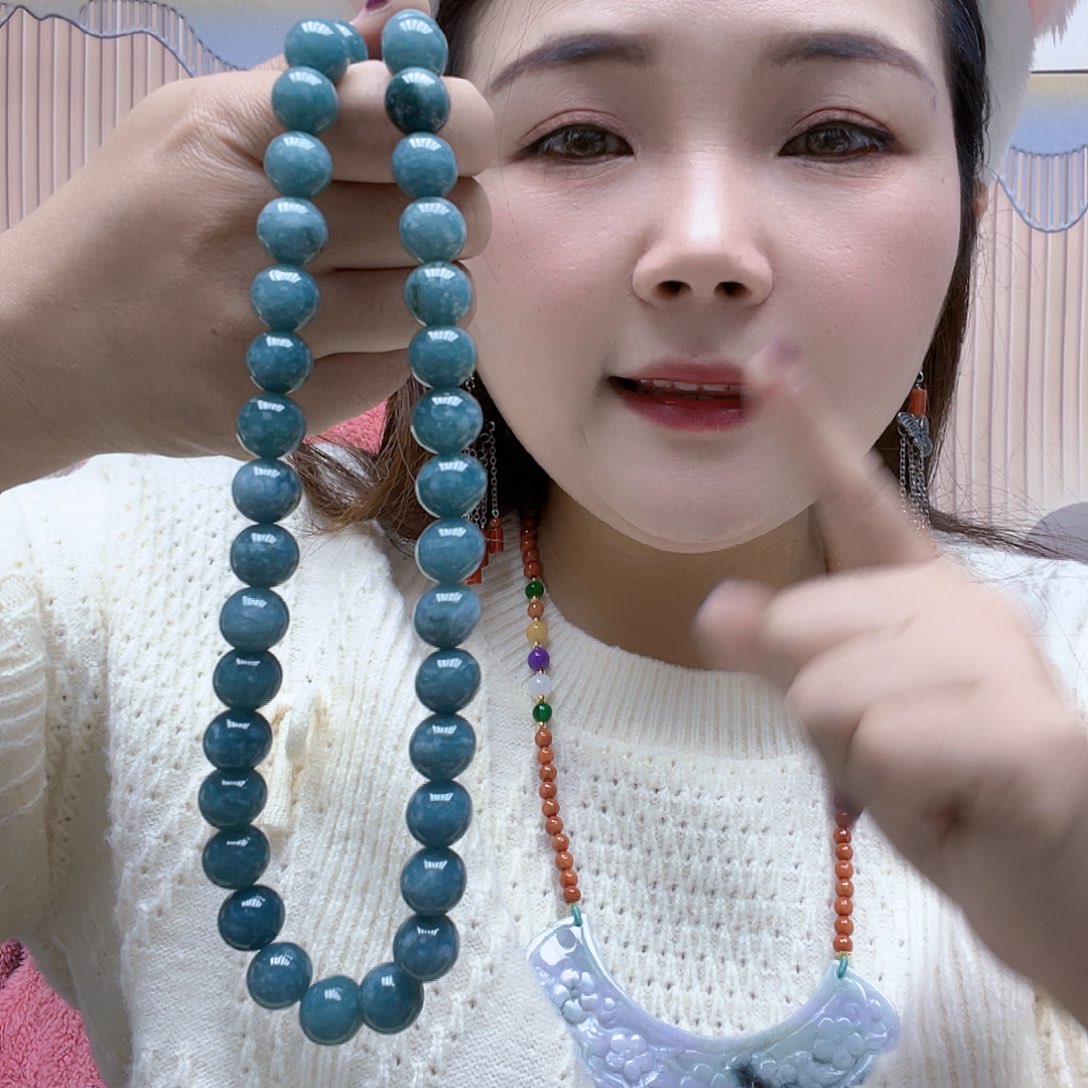 翡翠未镶嵌颈饰项链