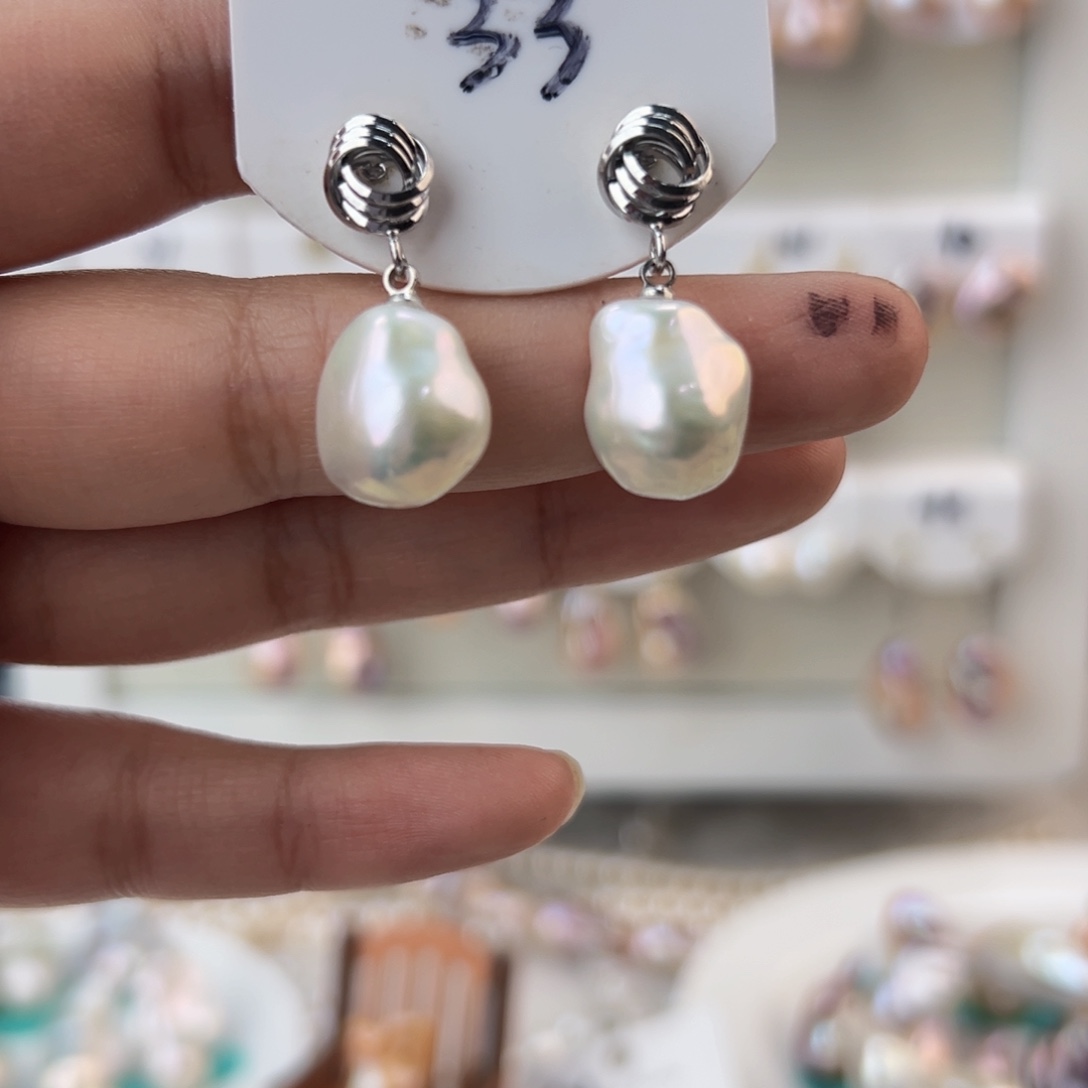 淡水珍珠耳饰未镶嵌小***笔