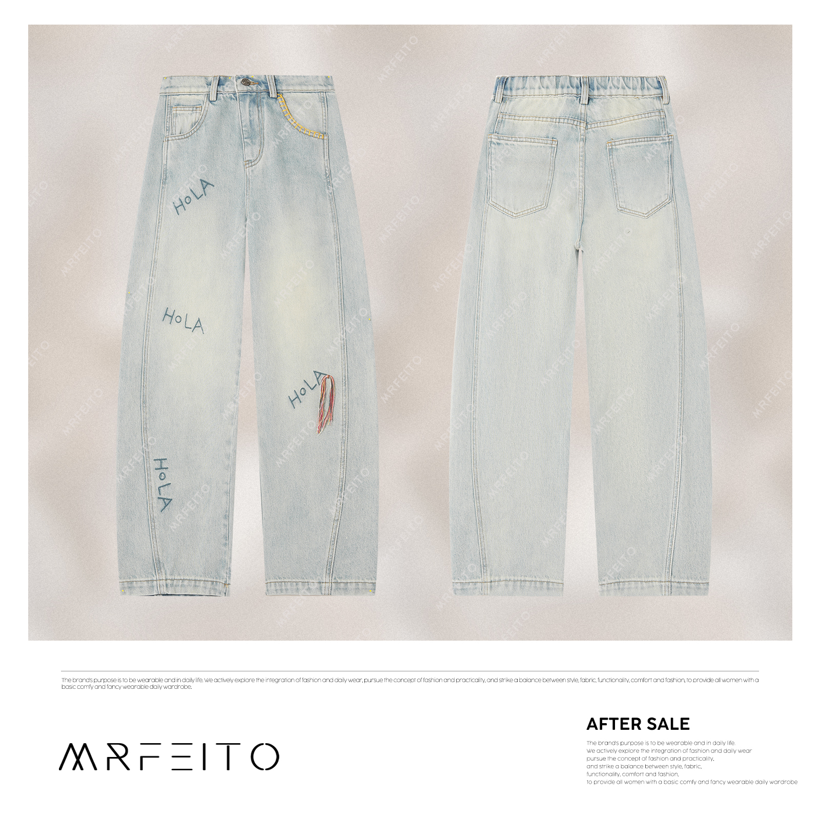 【韩系穿搭】2025新款字母刺绣女士休闲裤H1188K02C30804