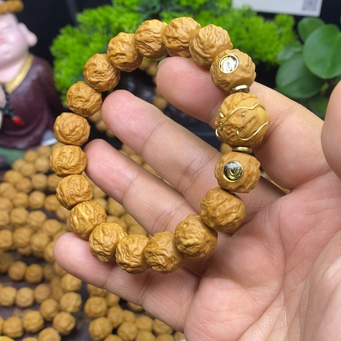 没***字核桃手串/手链龙蛇配单珠