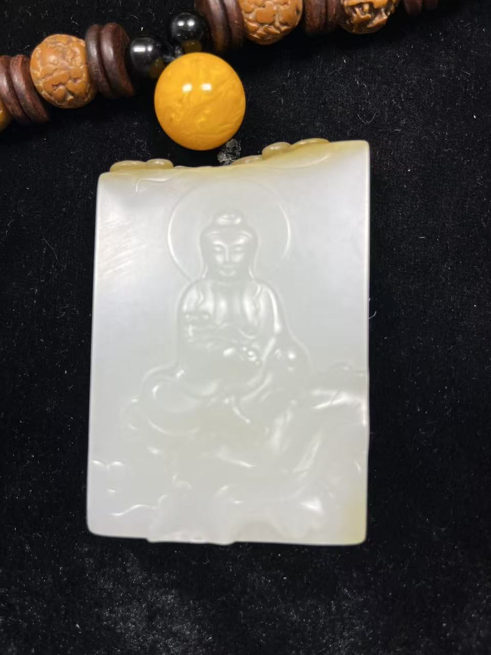 和田玉糖白手把件