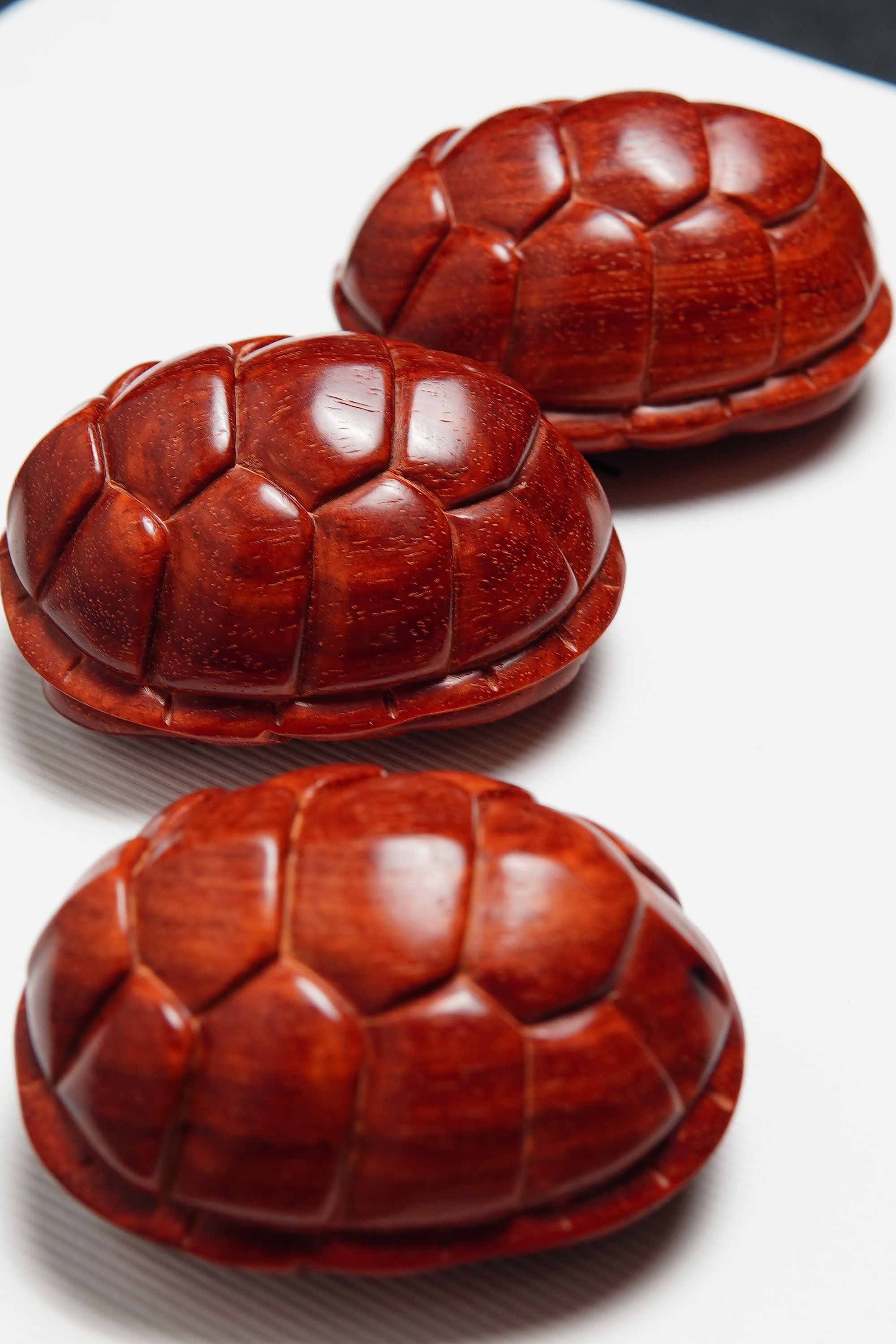 湘工 富甲 手把件 印度小叶紫檀 龙鳞底 油性100分~3.