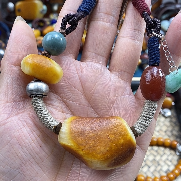 未镶嵌项链蜜蜡项链