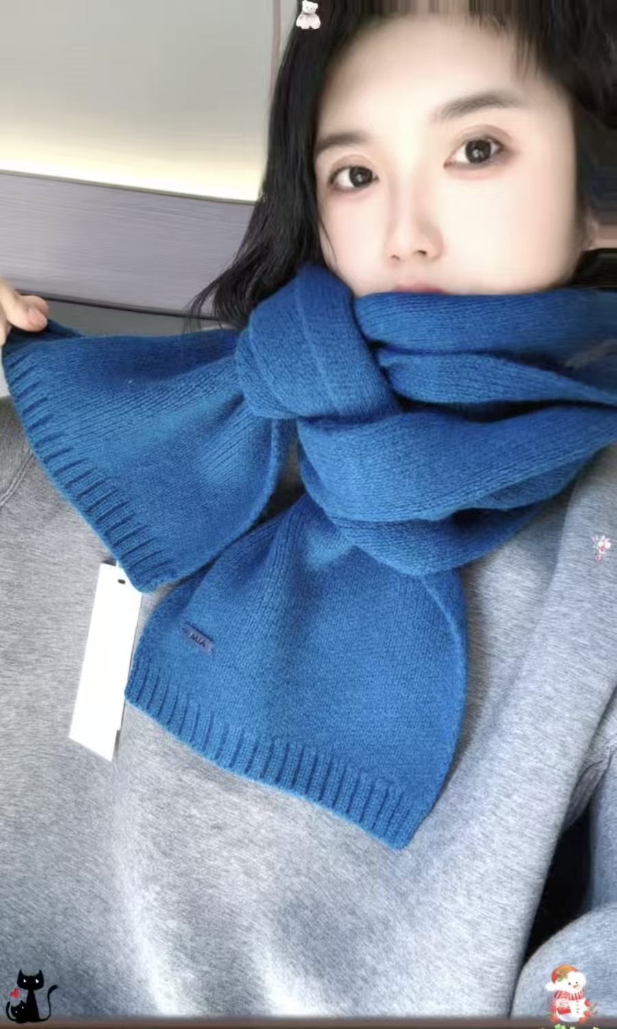 YANLI·原创【100%羊毛费尔岛围巾】网红针织时尚百搭情侣纯色保暖