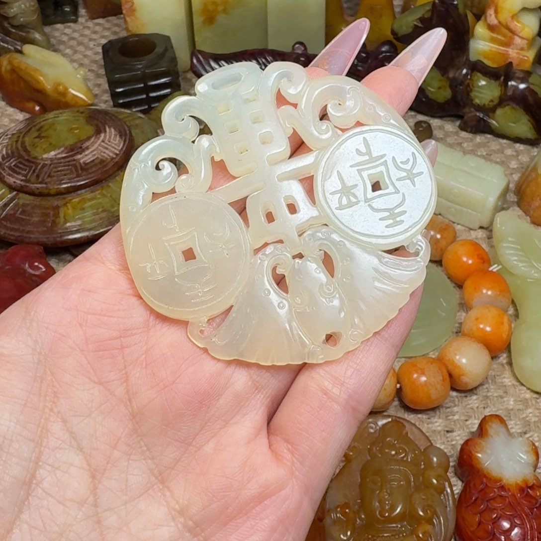 白玉菩提吊坠挂件