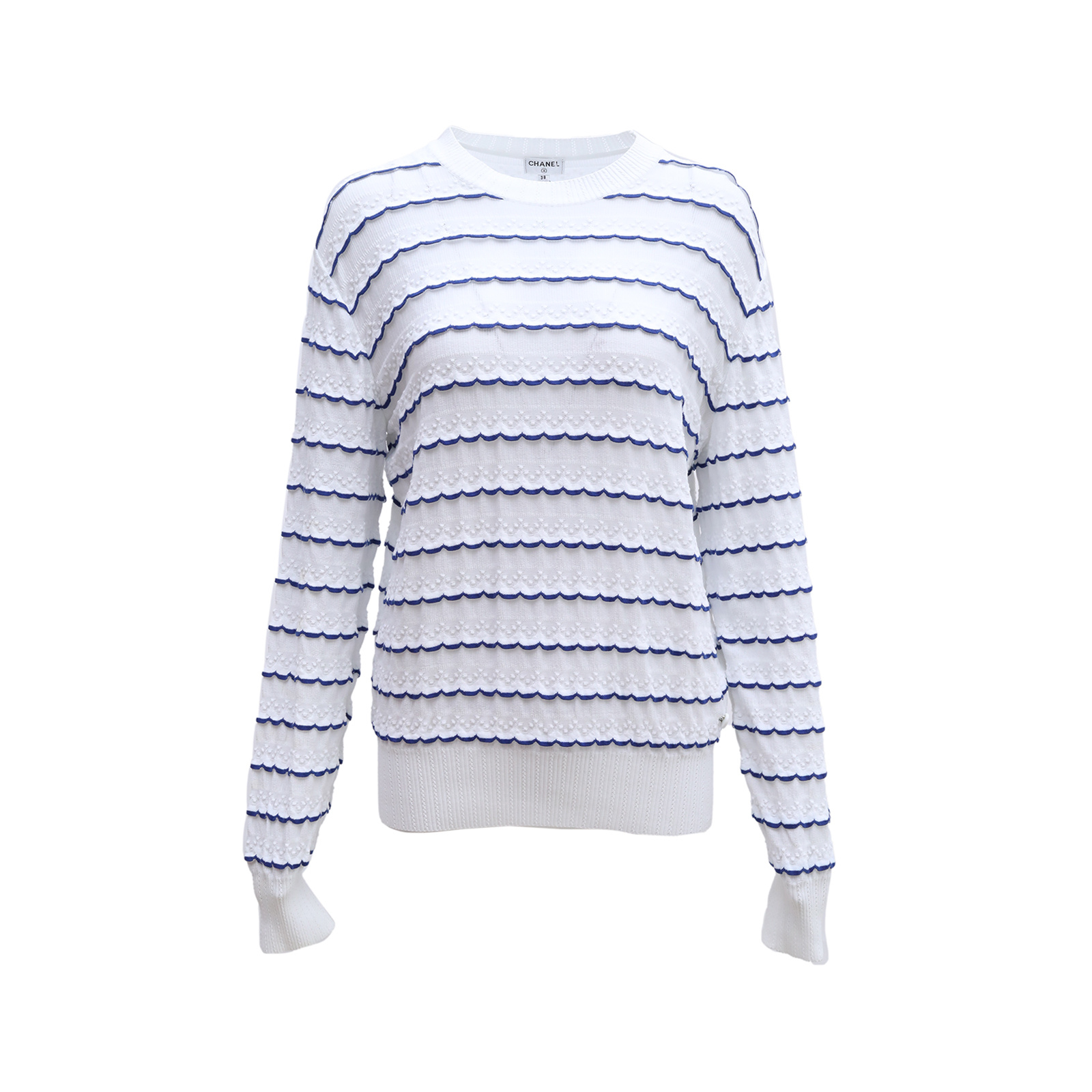 99新 Chanel/香奈儿 汤/P241194674/长袖针织衫 白色 38码