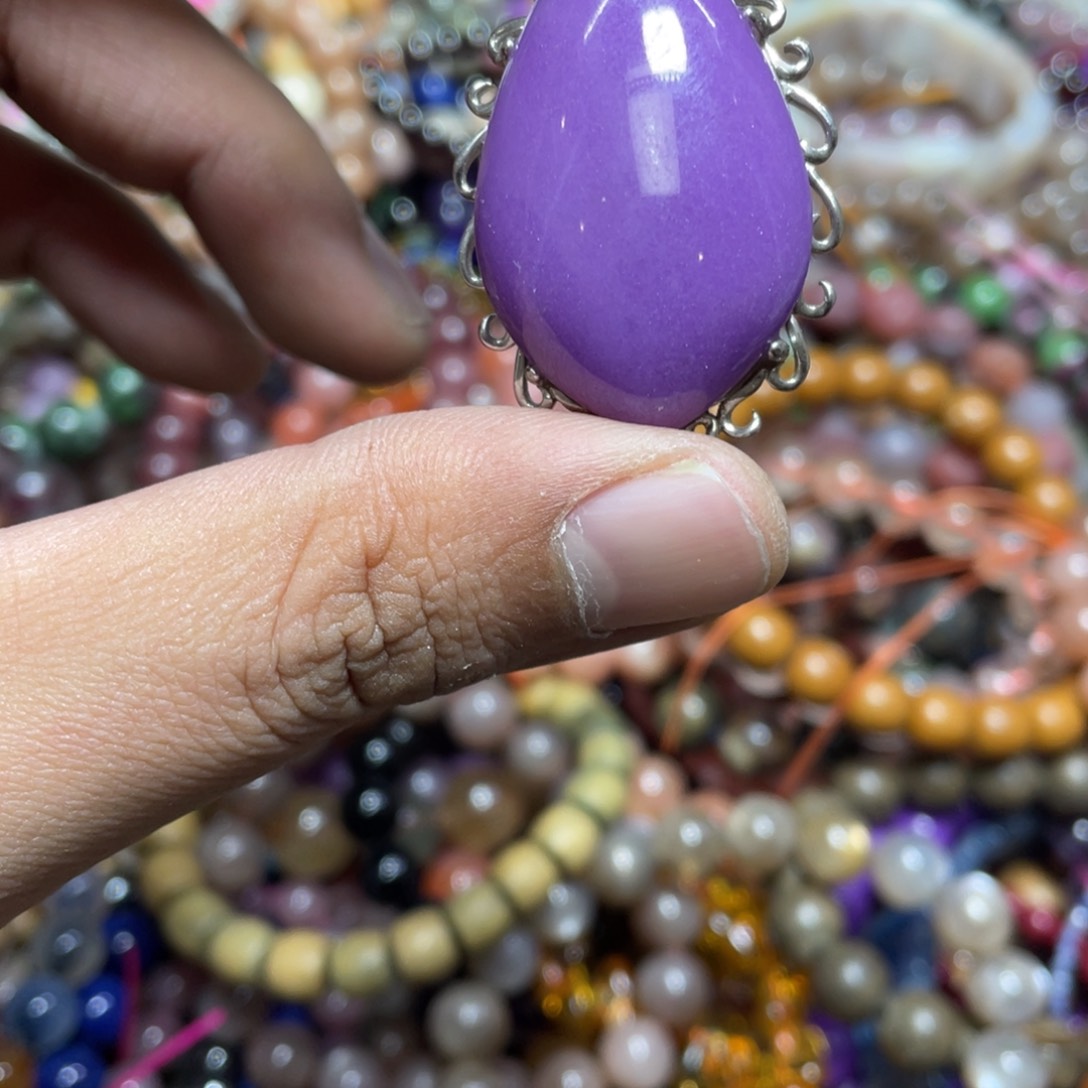 烟晶手链银S800镀金镶嵌