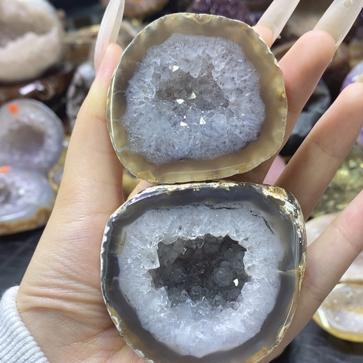 未镶嵌珠宝半成品紫晶彩晶盆