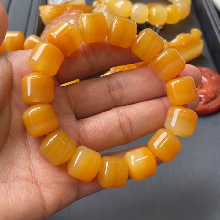 石英质玉（黄龙玉）未镶嵌手串