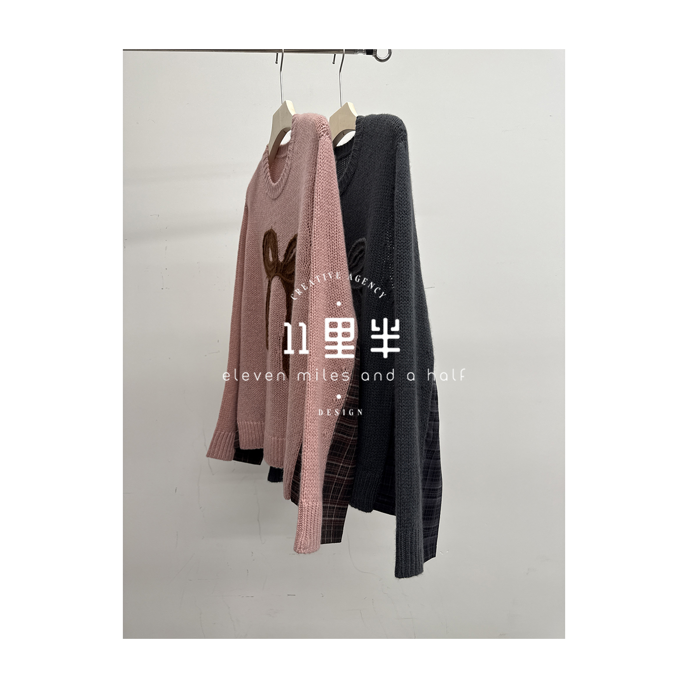 如懿11里半【化蝶】百搭休闲圆领百搭重工山羊绒长袖针织开衫上衣