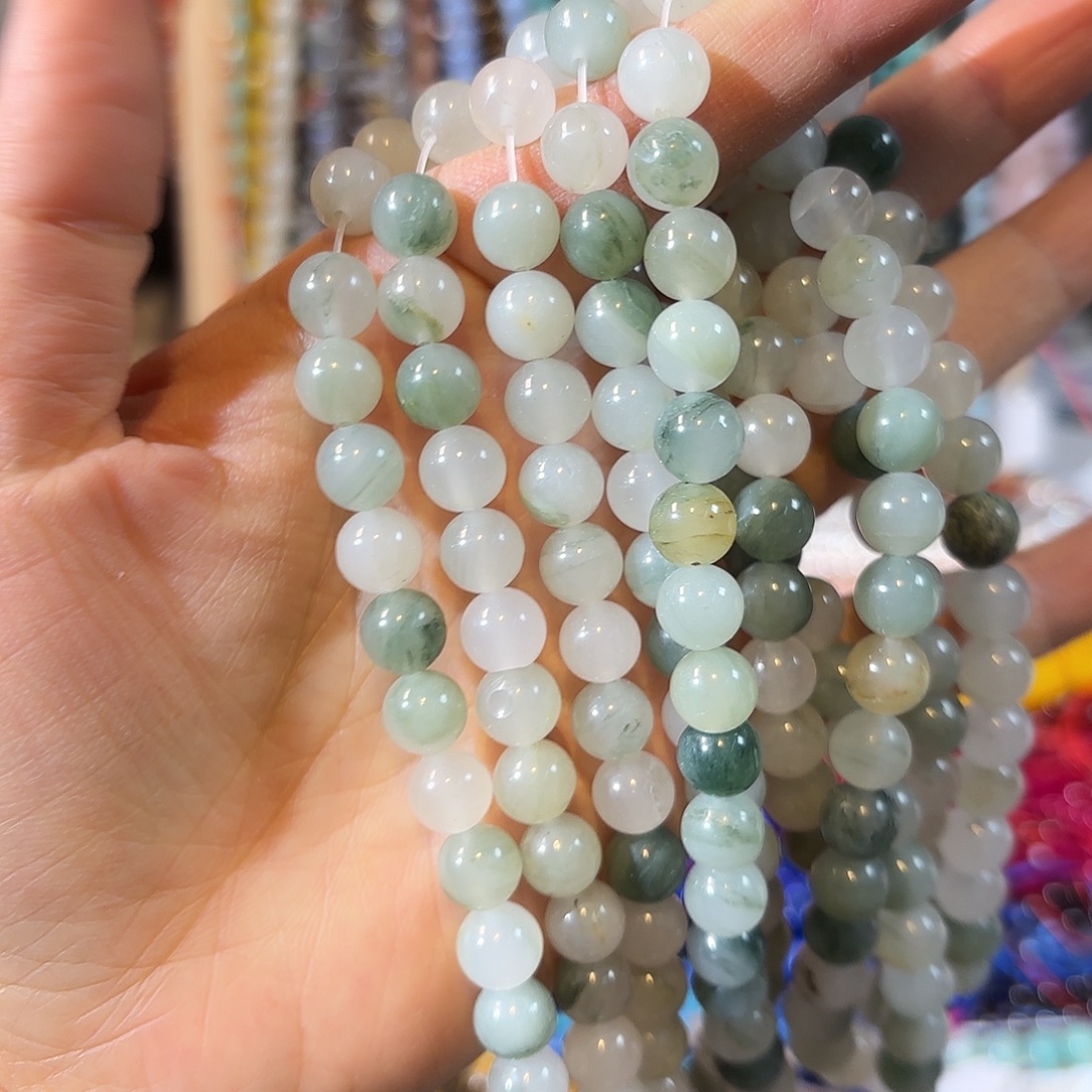 玛瑙/玉髓未镶嵌珠宝半成品天山翠k8mm2条